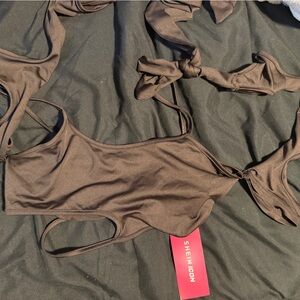 SHEIN brown strap top